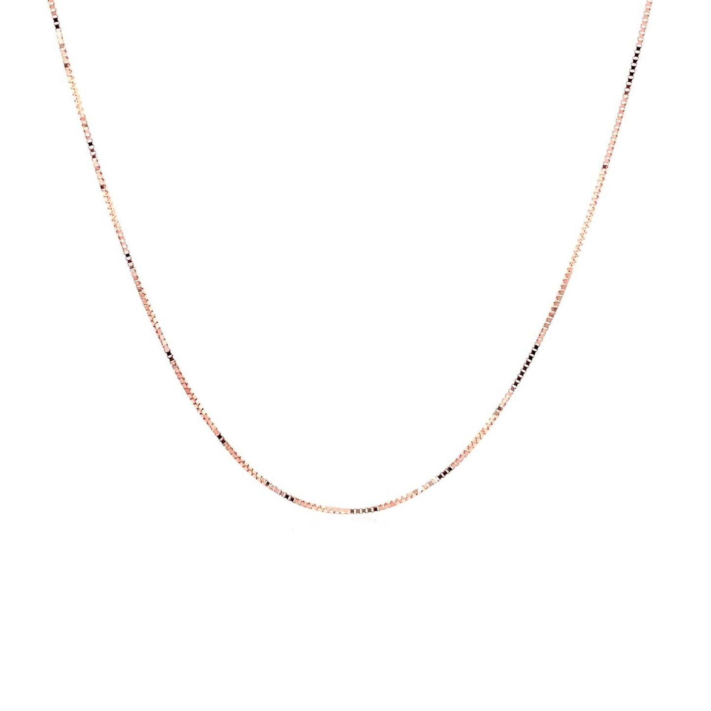 14k Rose Gold Classic Box Chain 0.4mm