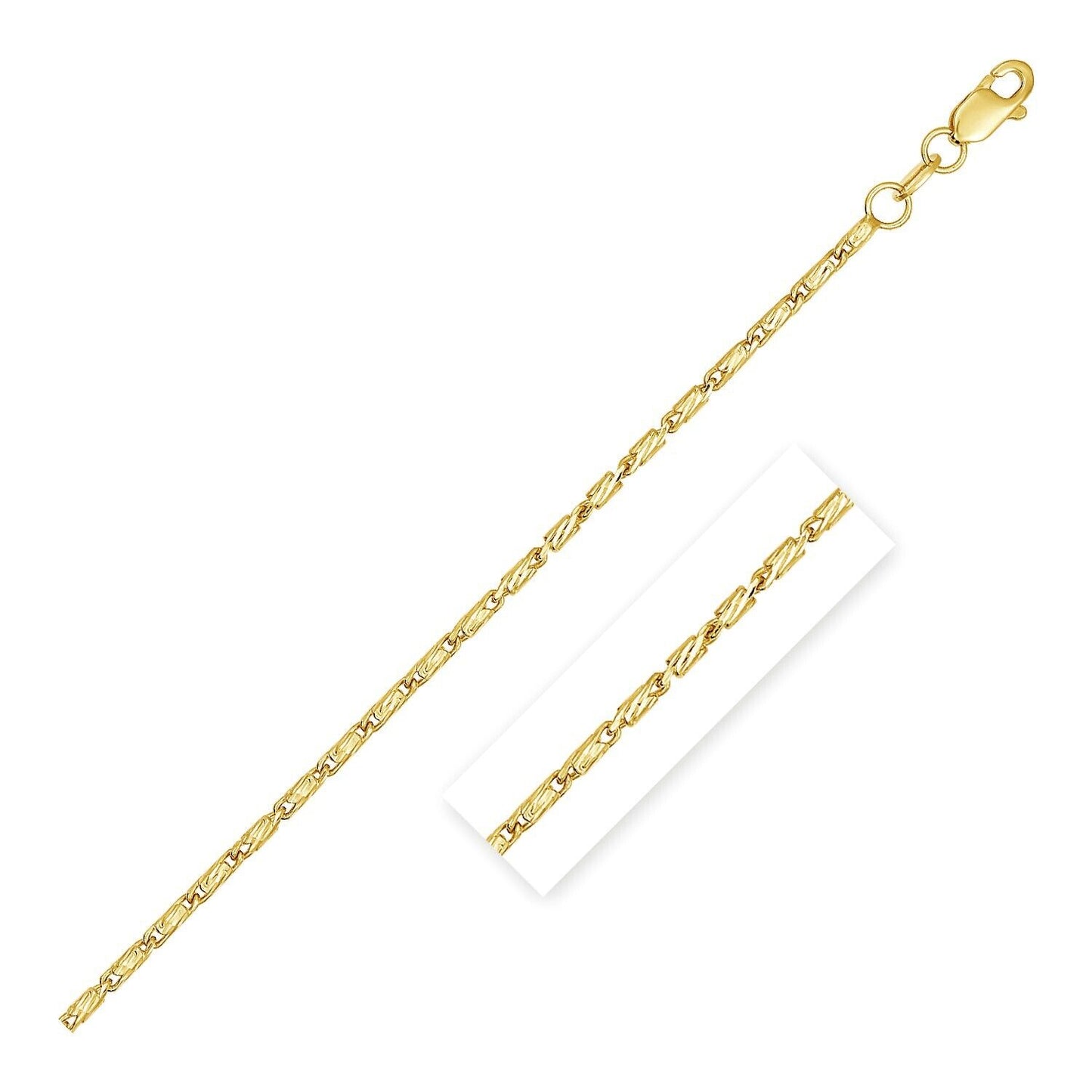 Diamond Cut Fancy Links Pendant Chain in 14k Yellow Gold (1.5mm)