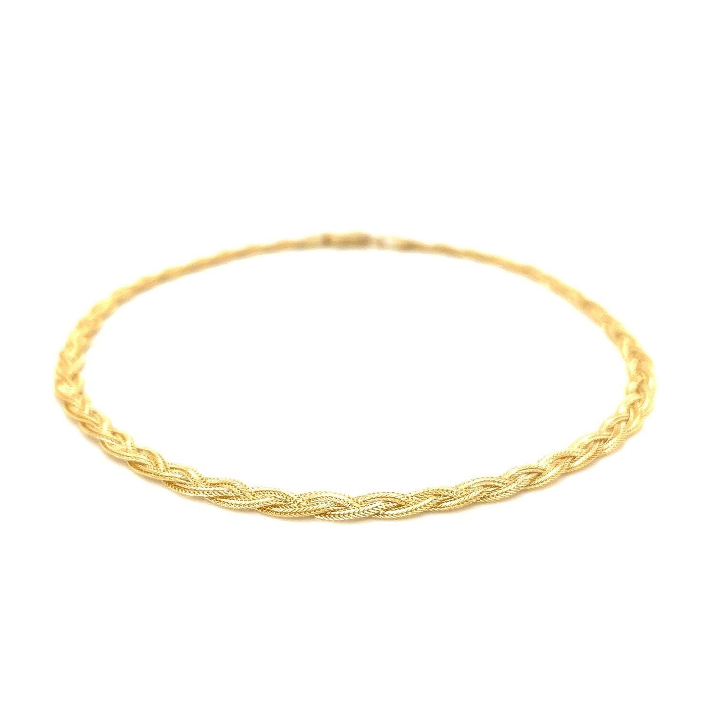 3.5mm 14k Yellow Gold Braided Bracelet