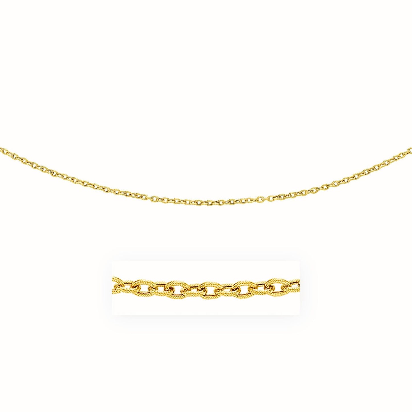 3.5mm 14k Yellow Gold Pendant Chain with Textured Links