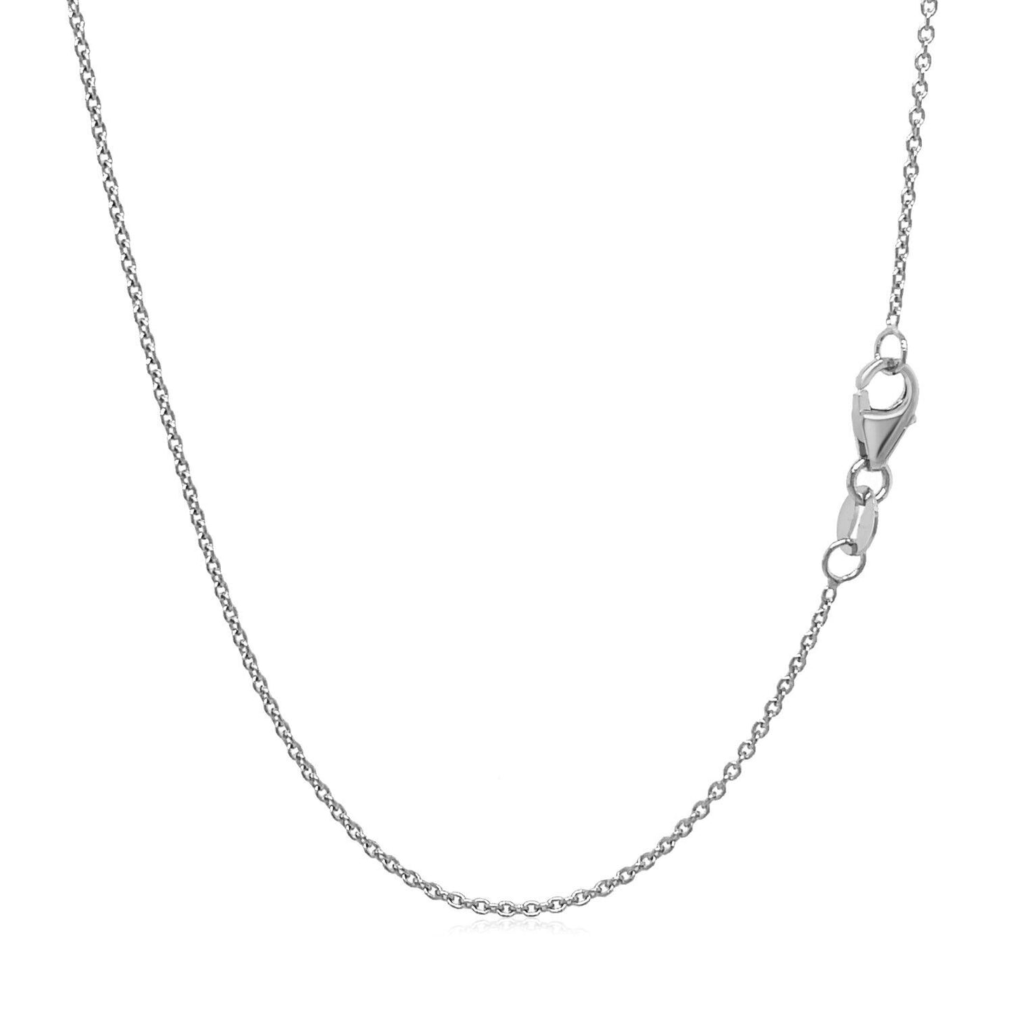 14k White Gold Round Cable Link Chain 1.1mm