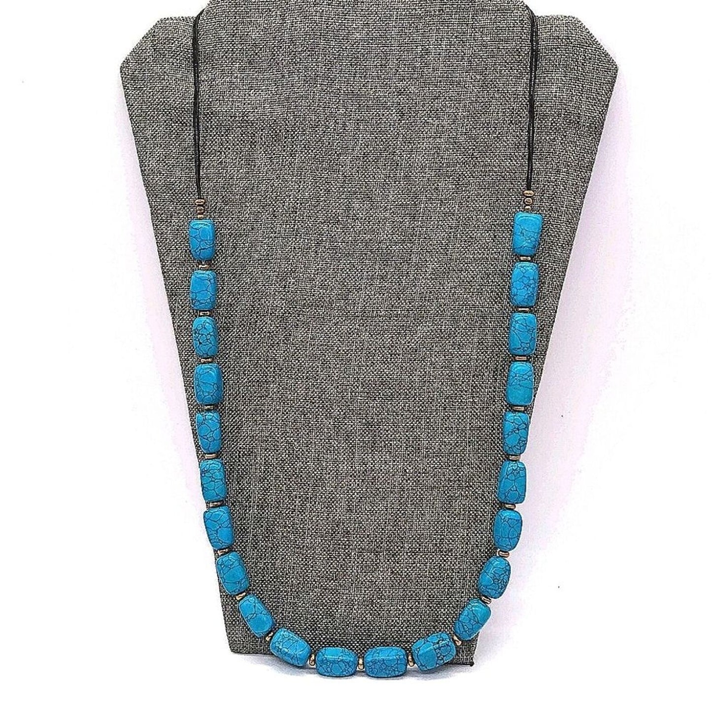 NEW CHICO'S 32" Turquoise Statement Stone Necklace