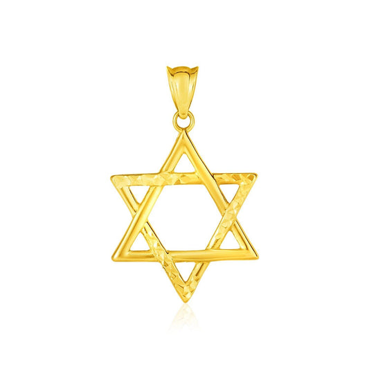 14k Yellow Gold Star of David Pendant