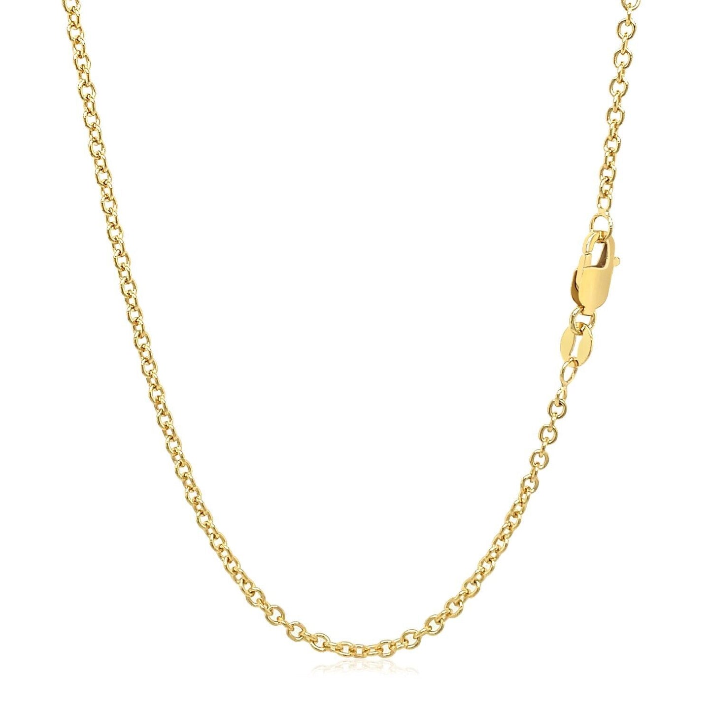 14k Yellow Gold Round Cable Link Chain 1.9mm