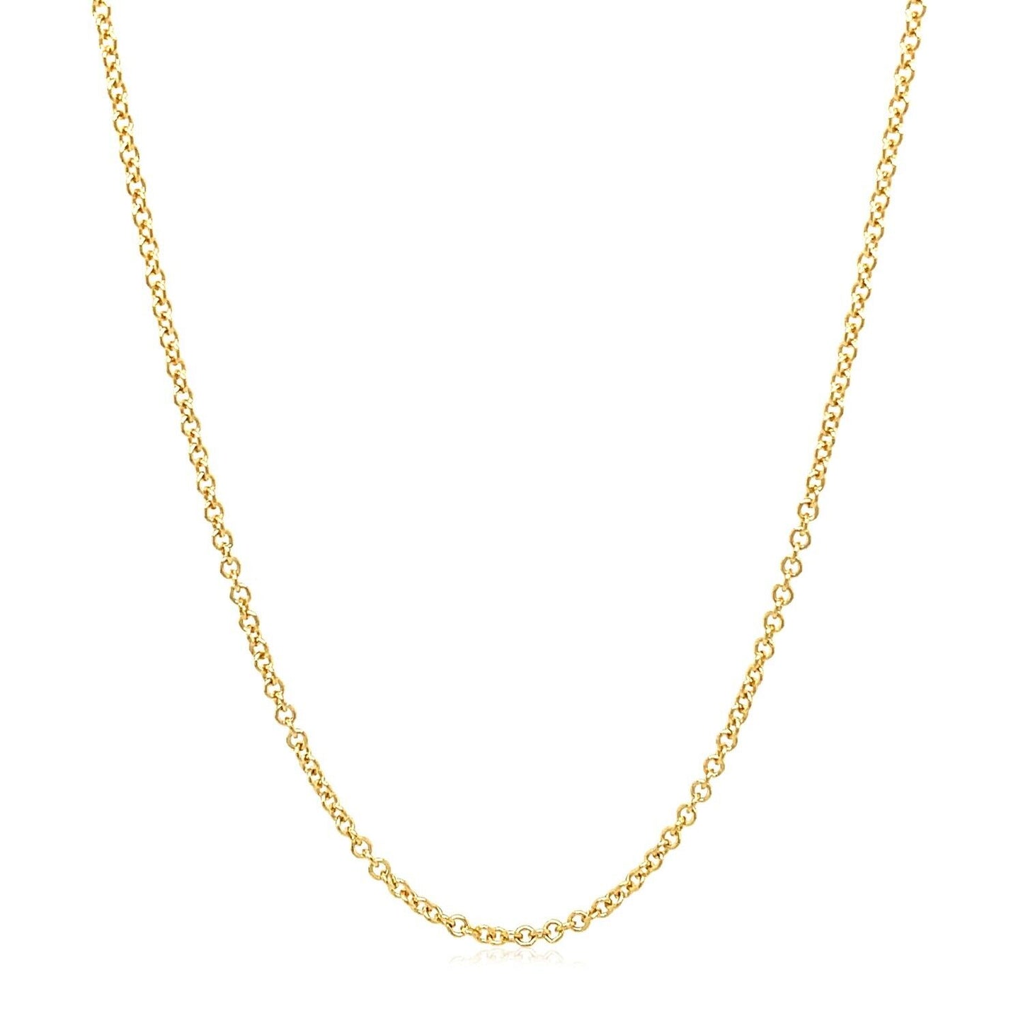 14k Yellow Gold Round Cable Link Chain 1.5mm