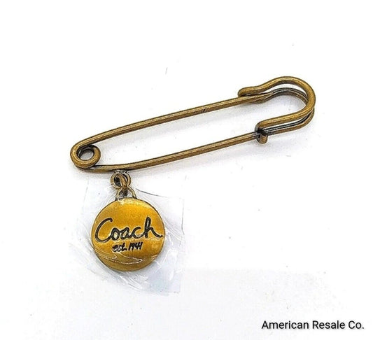 COACH Vintage Brass Safety Kilt Pin Brooch Handbag Backpack Purse Charm