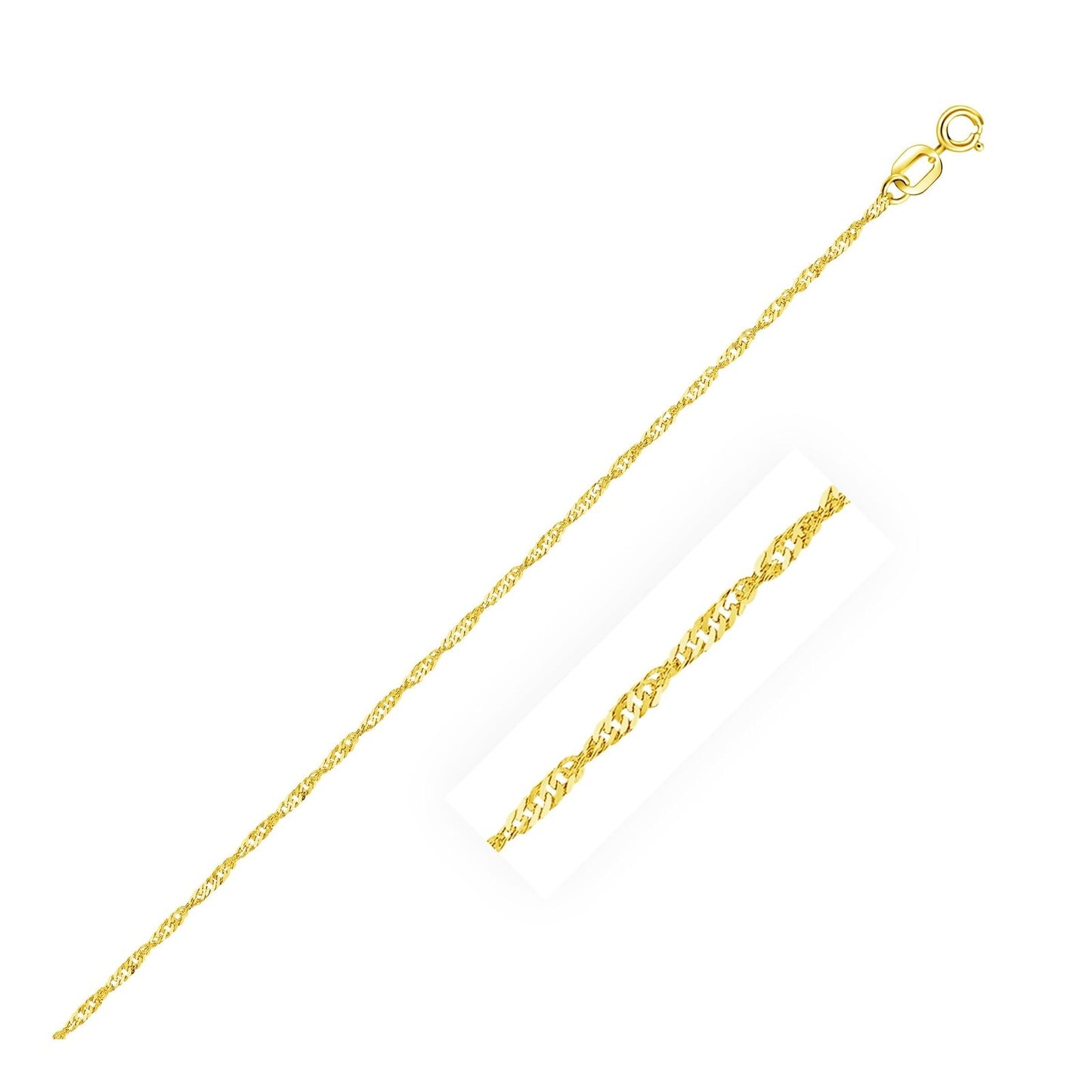 10k Yellow Gold Singapore Chain 1.0mm