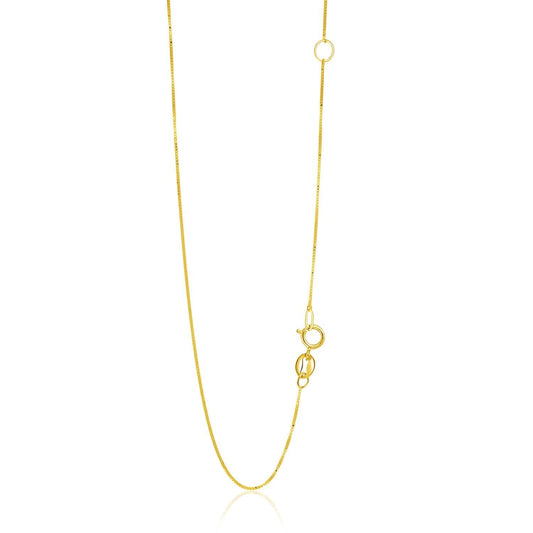 14k Yellow Gold Adjustable Box Chain 0.6mm