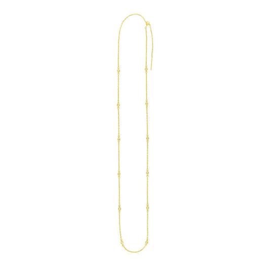 Endless Adjustable Diamond Pendant Chain in 14k Yellow Gold (3.0mm)