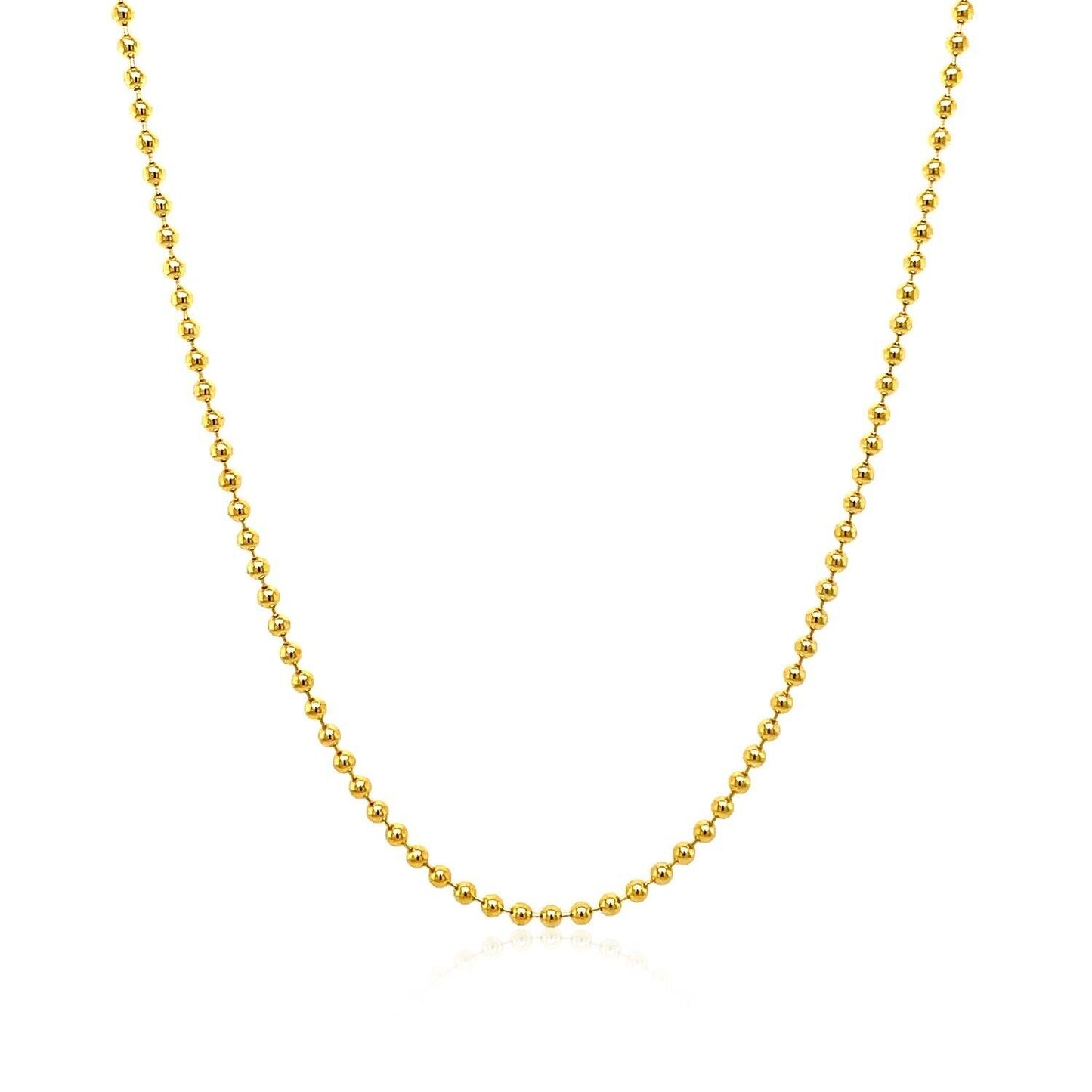 18k Yellow Gold Bead Chain 1.5mm