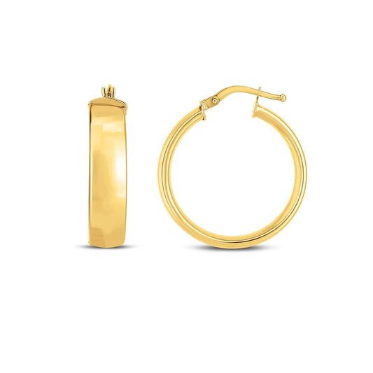 14k Yellow Gold Wedding Band Hoops (25mm)