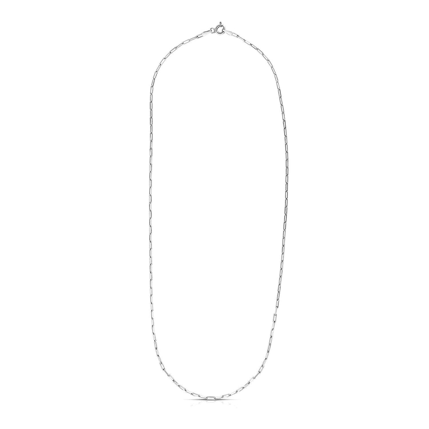 Sterling Silver Rhodium Plated Paperclip Chain (1.8 mm)