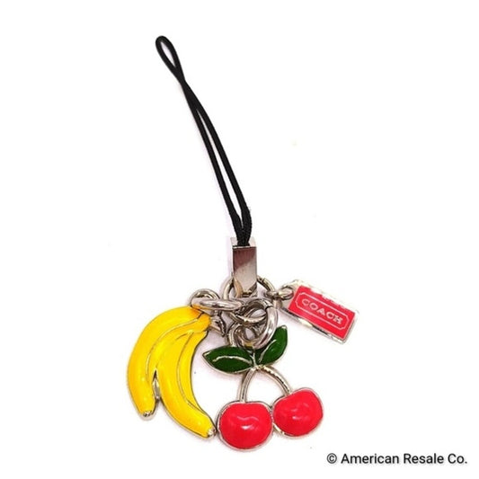 SALE! Rare Vintage COACH Banana Cherry Lanyard,Phone,Purse Charm,Add to Keychain