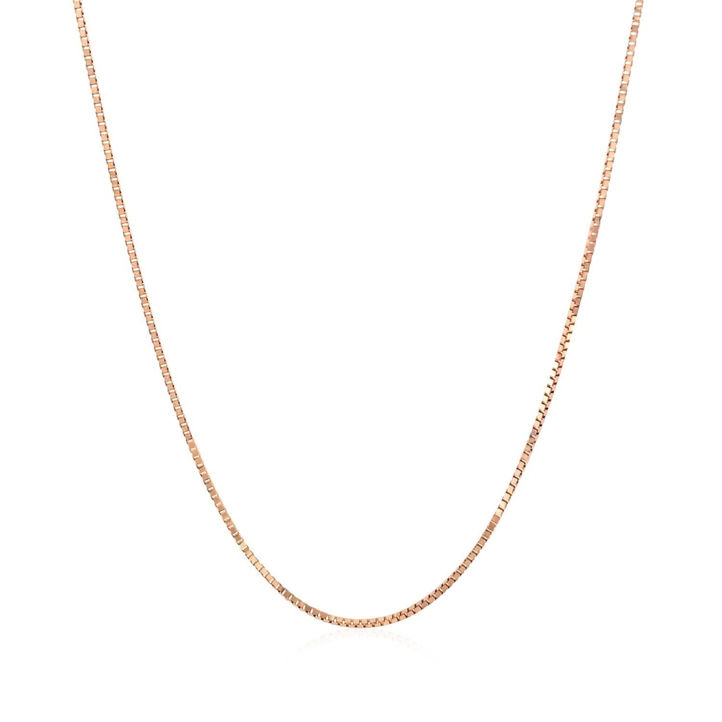 14k Rose Gold Classic Box Chain 0.8mm