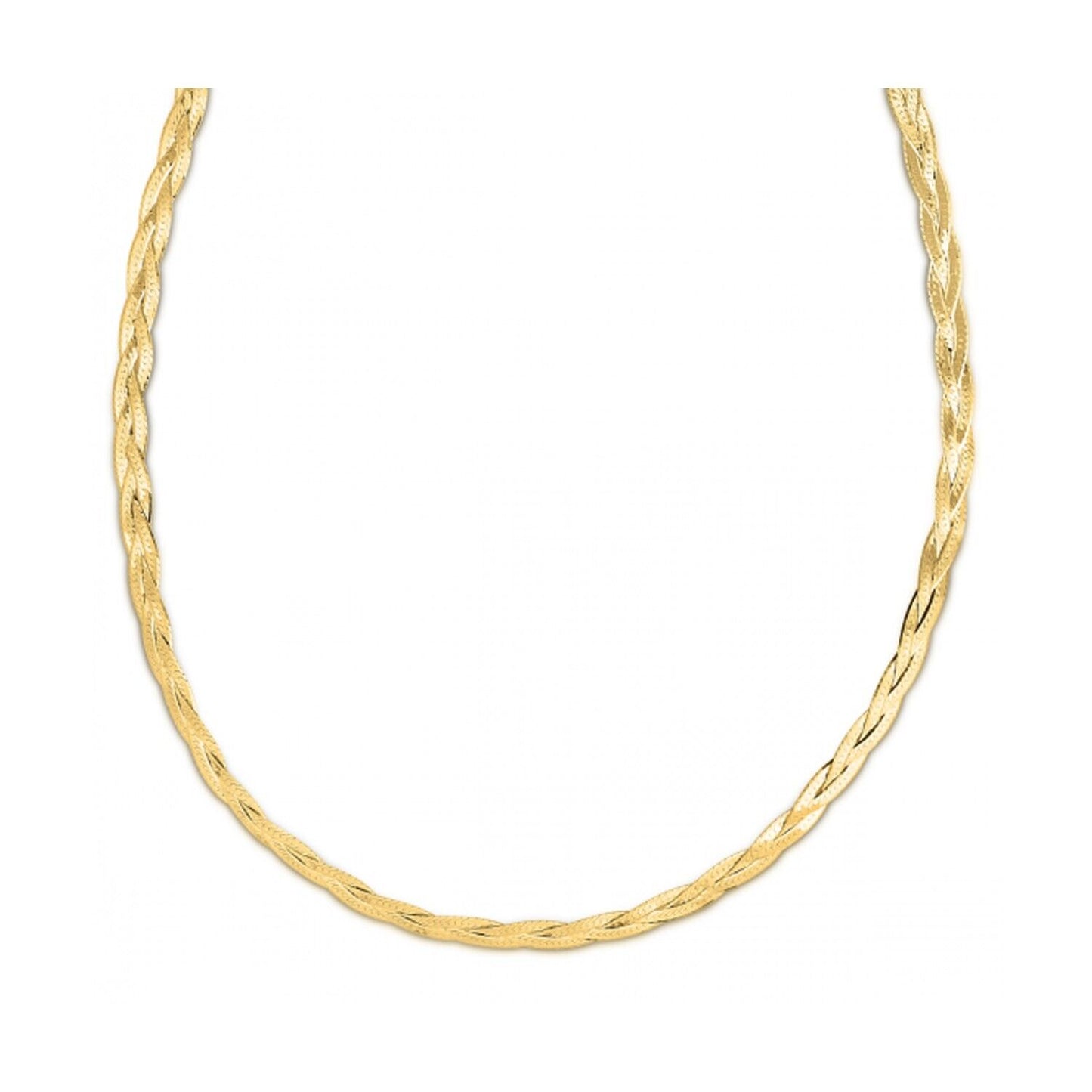 14k Yellow Gold Braided Herringbone Chain