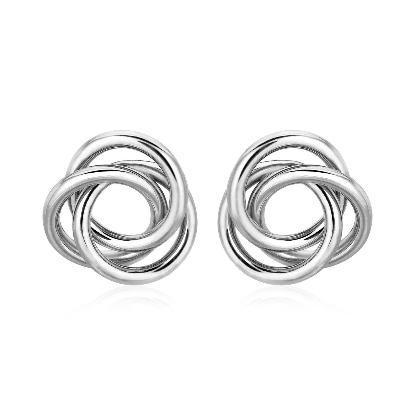 Polished Open Love Knot Earrings in Sterling Silver