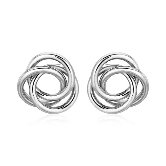 Polished Open Love Knot Earrings in Sterling Silver