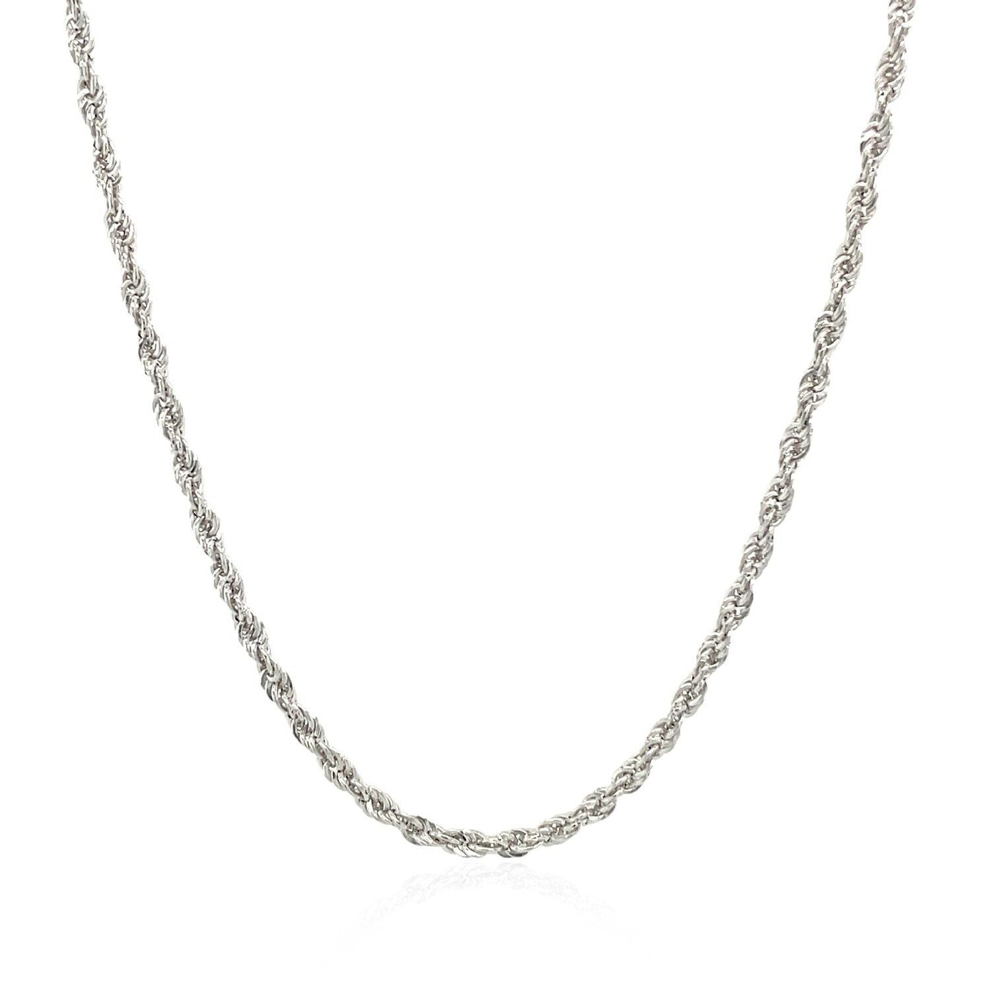 2.0mm 14k White Gold Light Rope Chain