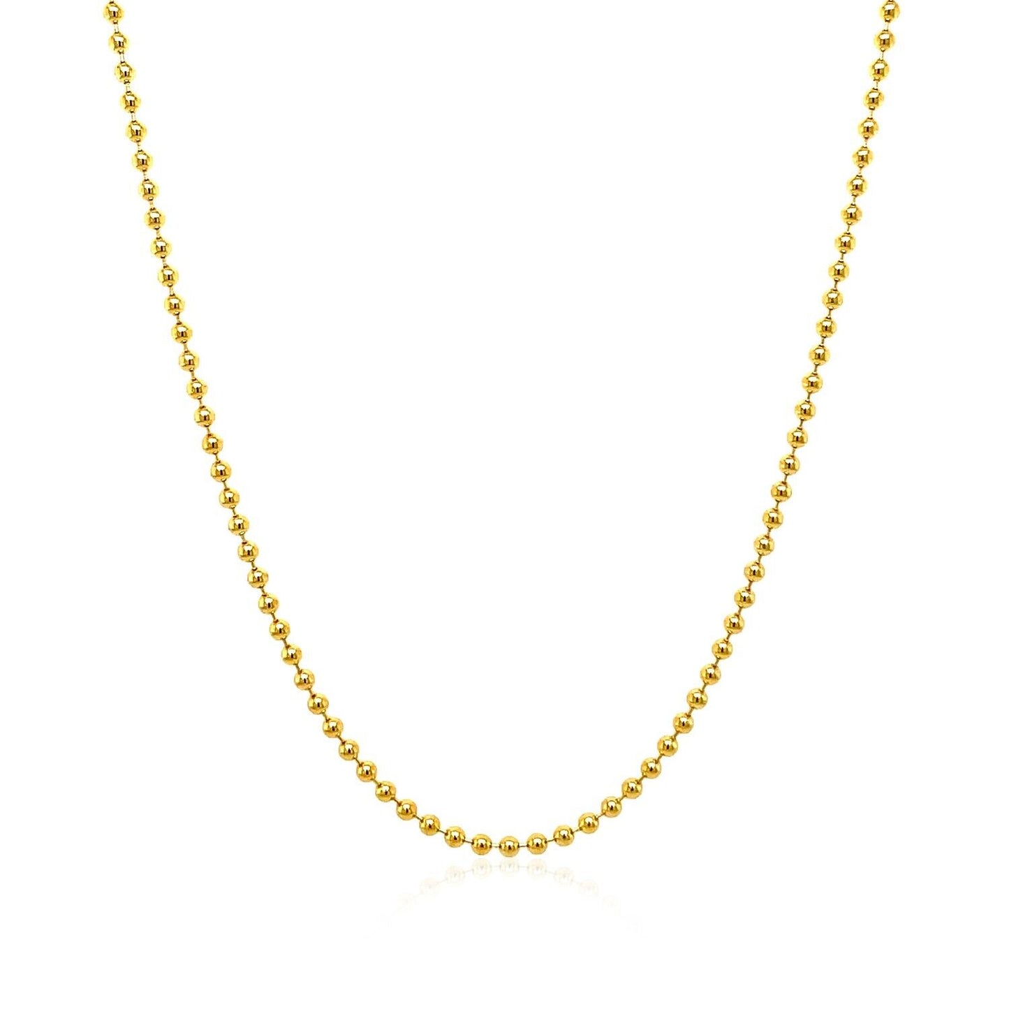 14k Yellow Gold Bead Chain 1.5mm