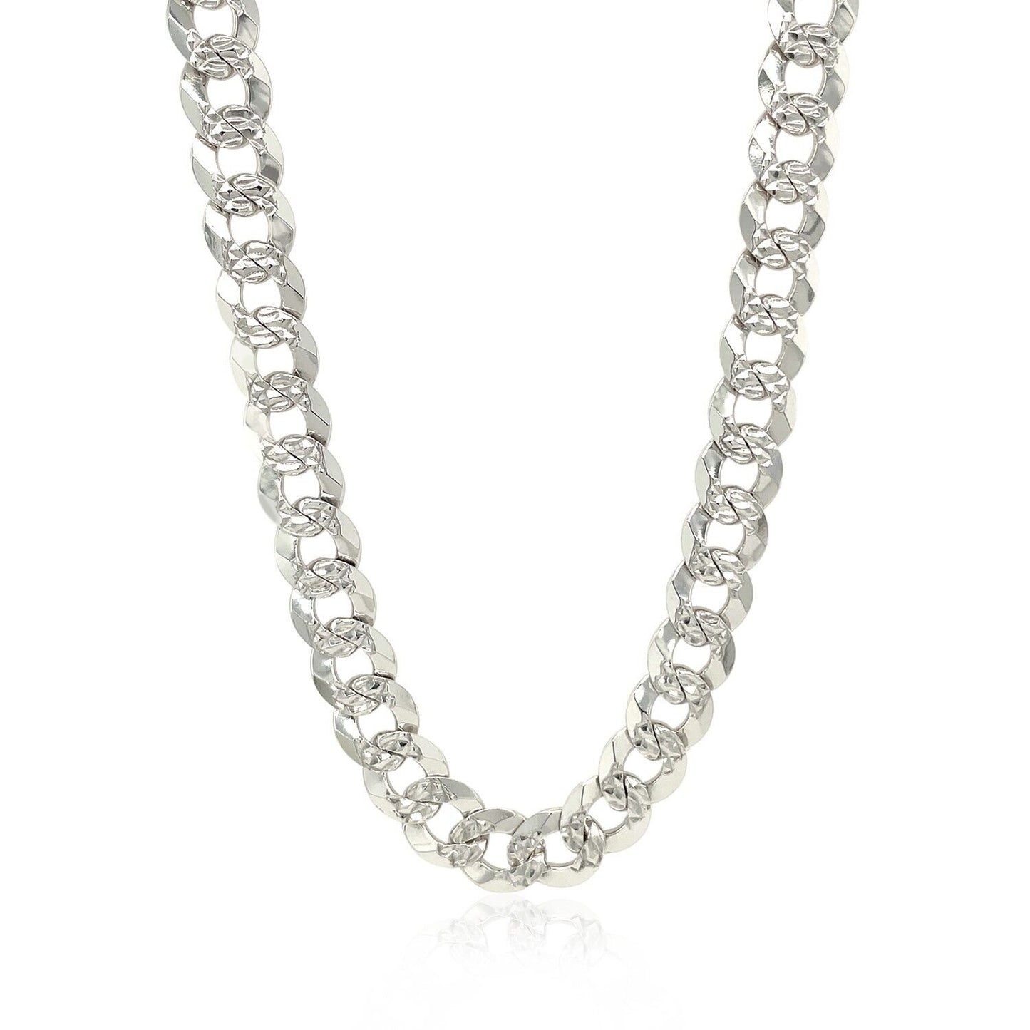 Sterling Silver Rhodium Plated Curb Chain 8.4mm