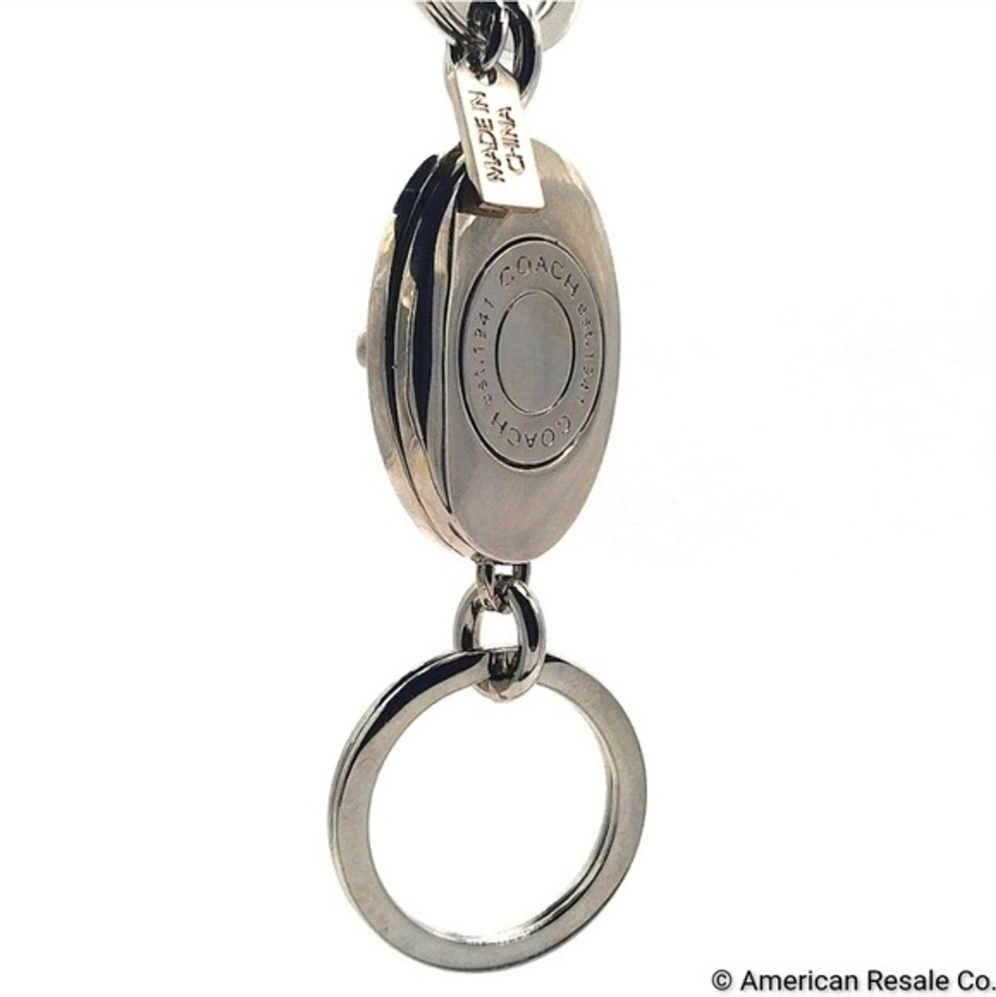 JUST IN! $98 COACH Vintage White Dual Fob Keychain Purse Charm Key ring-Rare