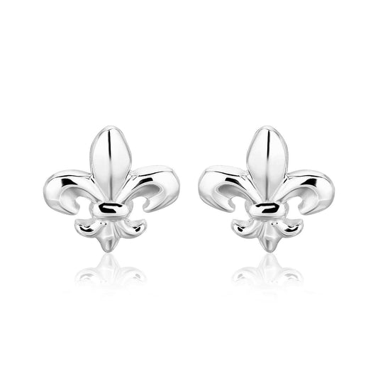 Sterling Silver Fluer De Lis Earrings