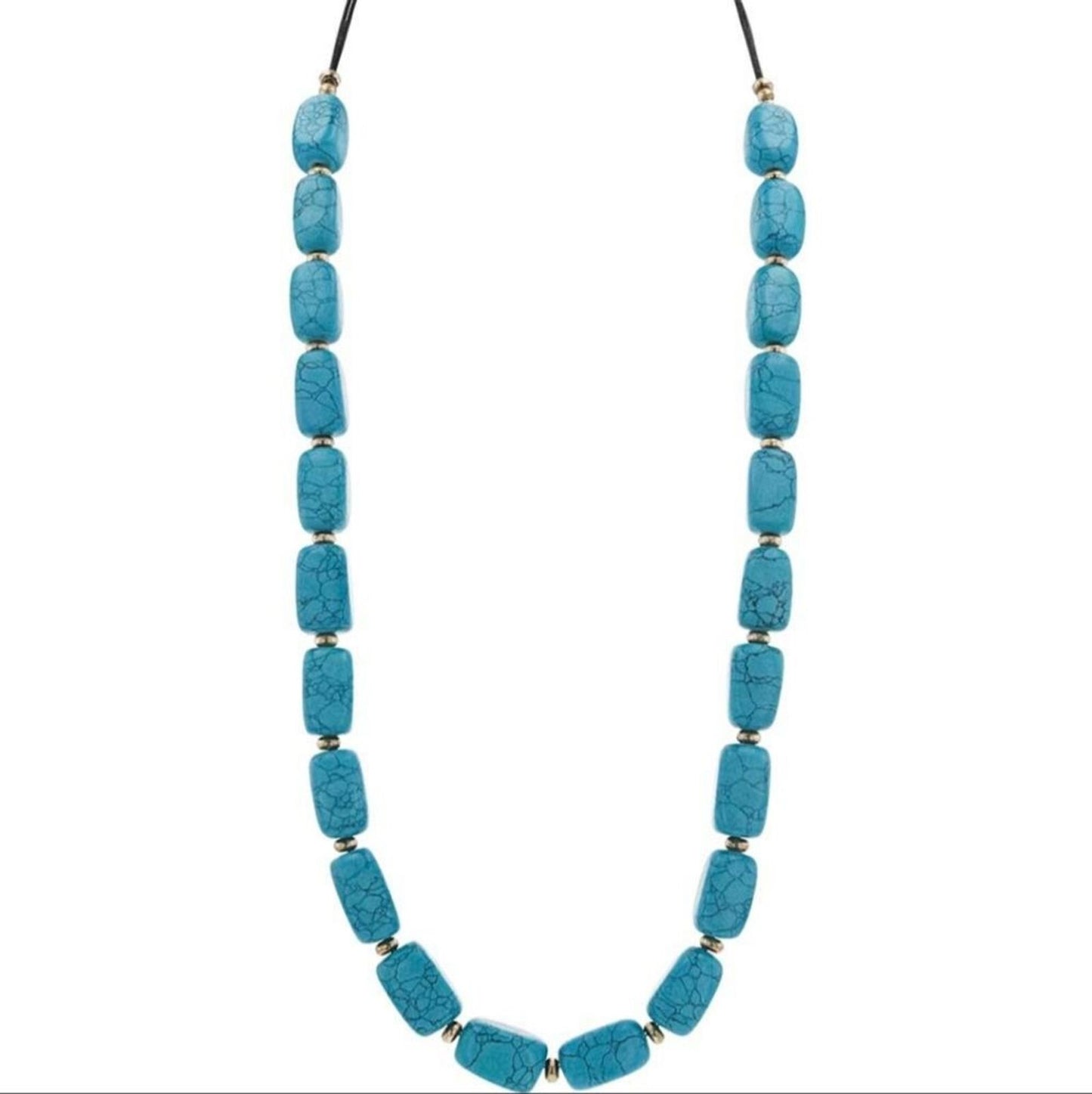 NEW CHICO'S 32" Turquoise Statement Stone Necklace