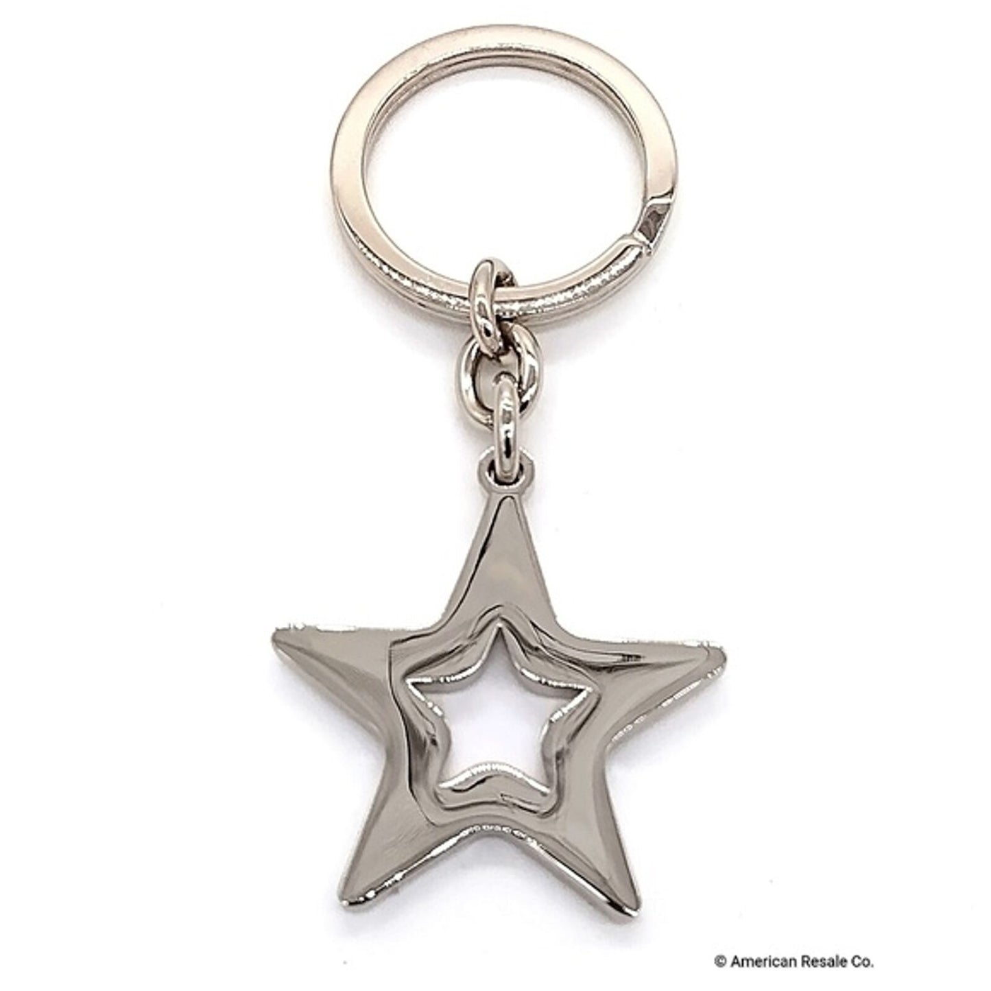 Rare COACH White Star Enamel Signature Fob Keychain Purse Charm Accessory #7358