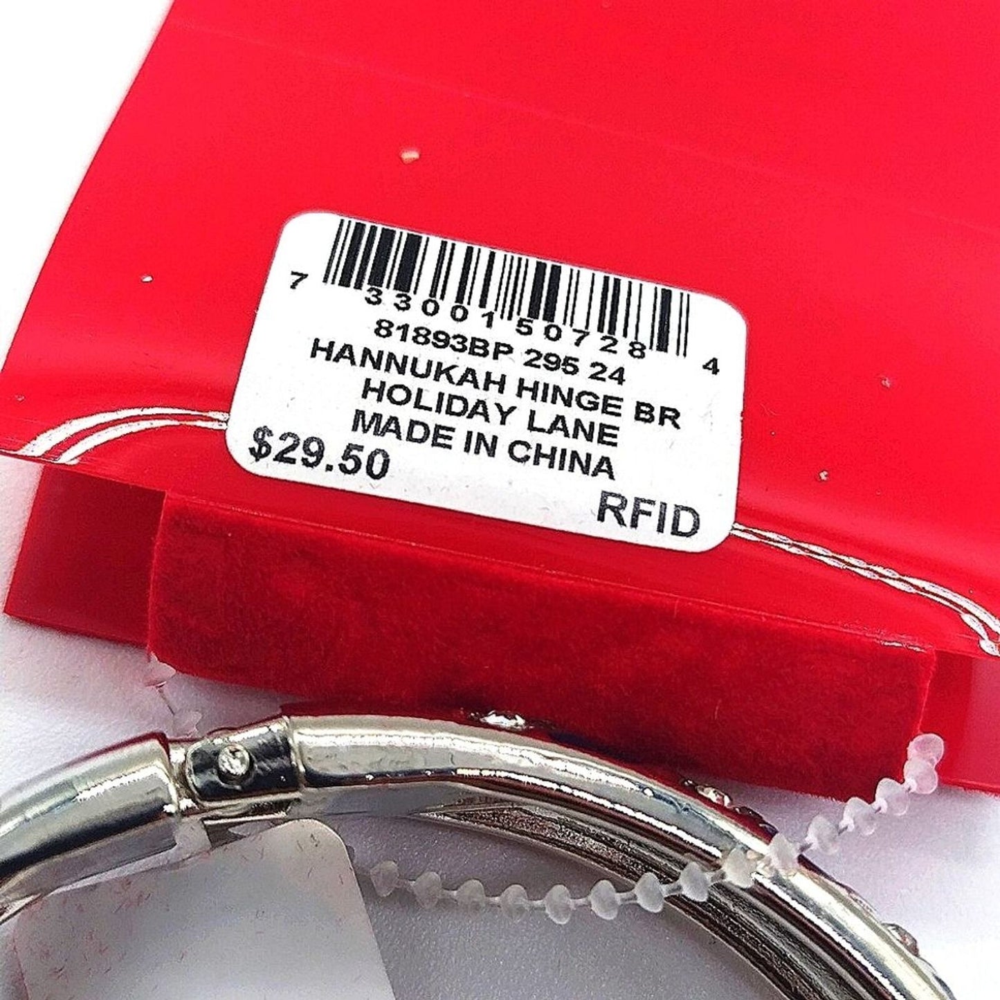 50% off! MACY'S Holiday Lane Pave Blue Silver Cubic Zirconia CZ Bangle Bracelet