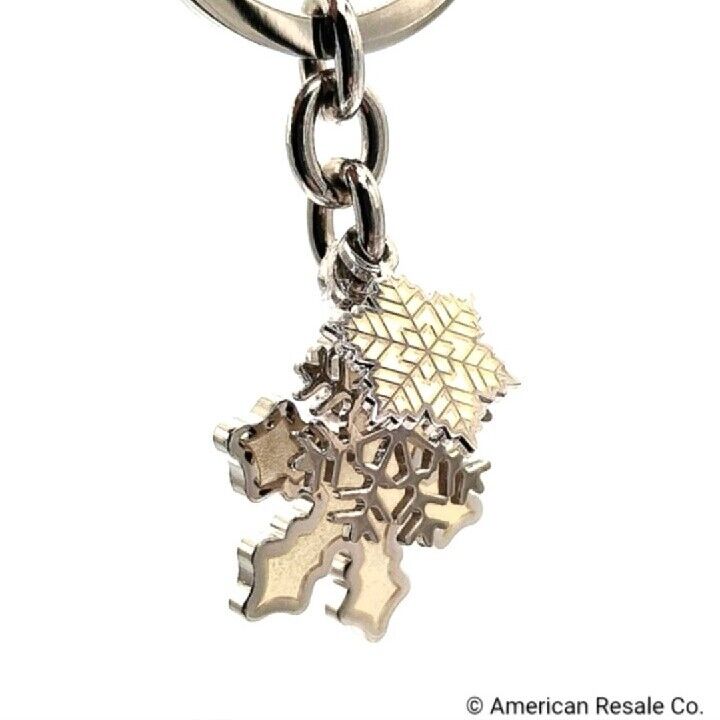 Rare NWT COACH White Enamel Multi Snowflake FOB Keychain Fob Purse Charm