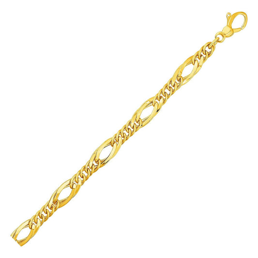 Twisted Oval Chain Bracelet in 14k Yellow Gold