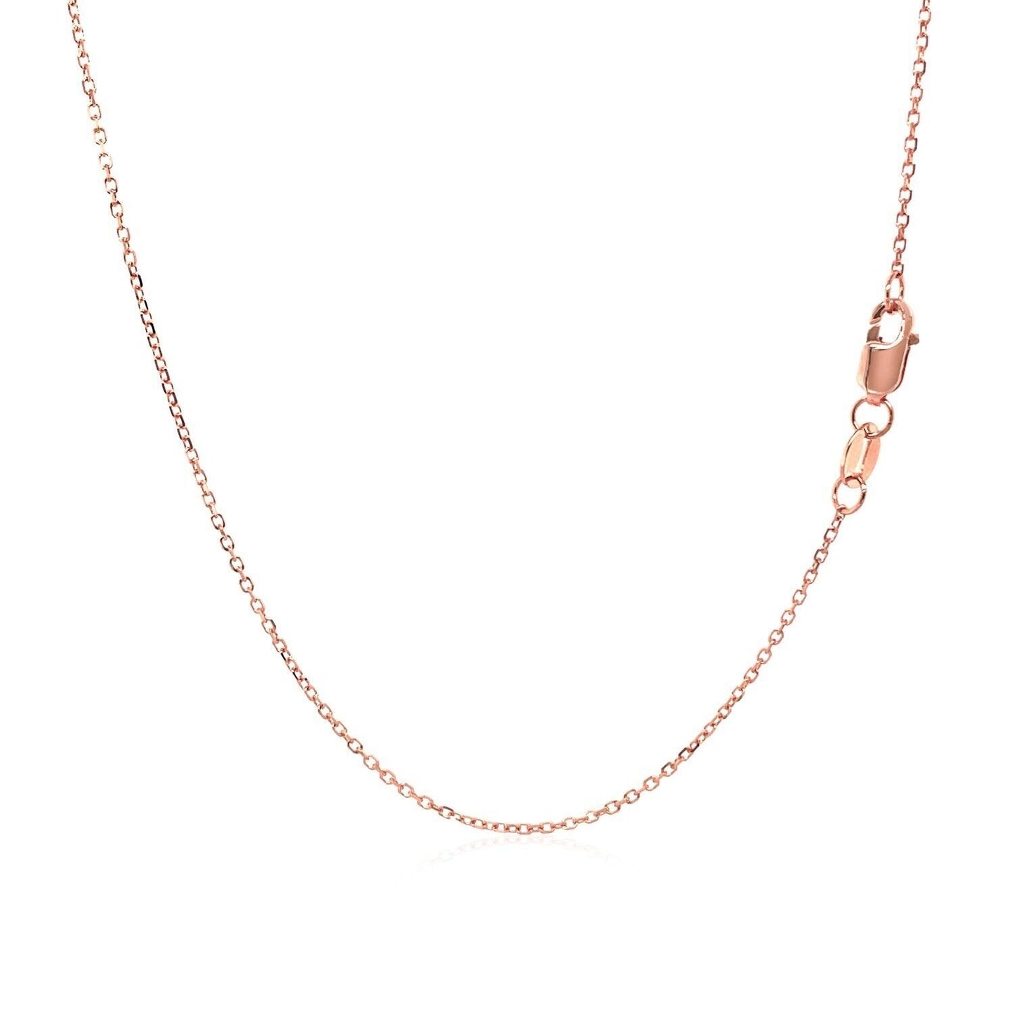 Diamond Cut Cable Link Chain in 10k Rose Gold (0.8 mm)