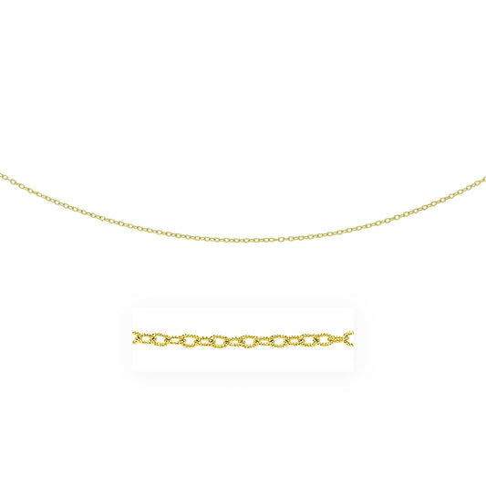 2.5mm 14k Yellow Gold Pendant Chain with Textured Links