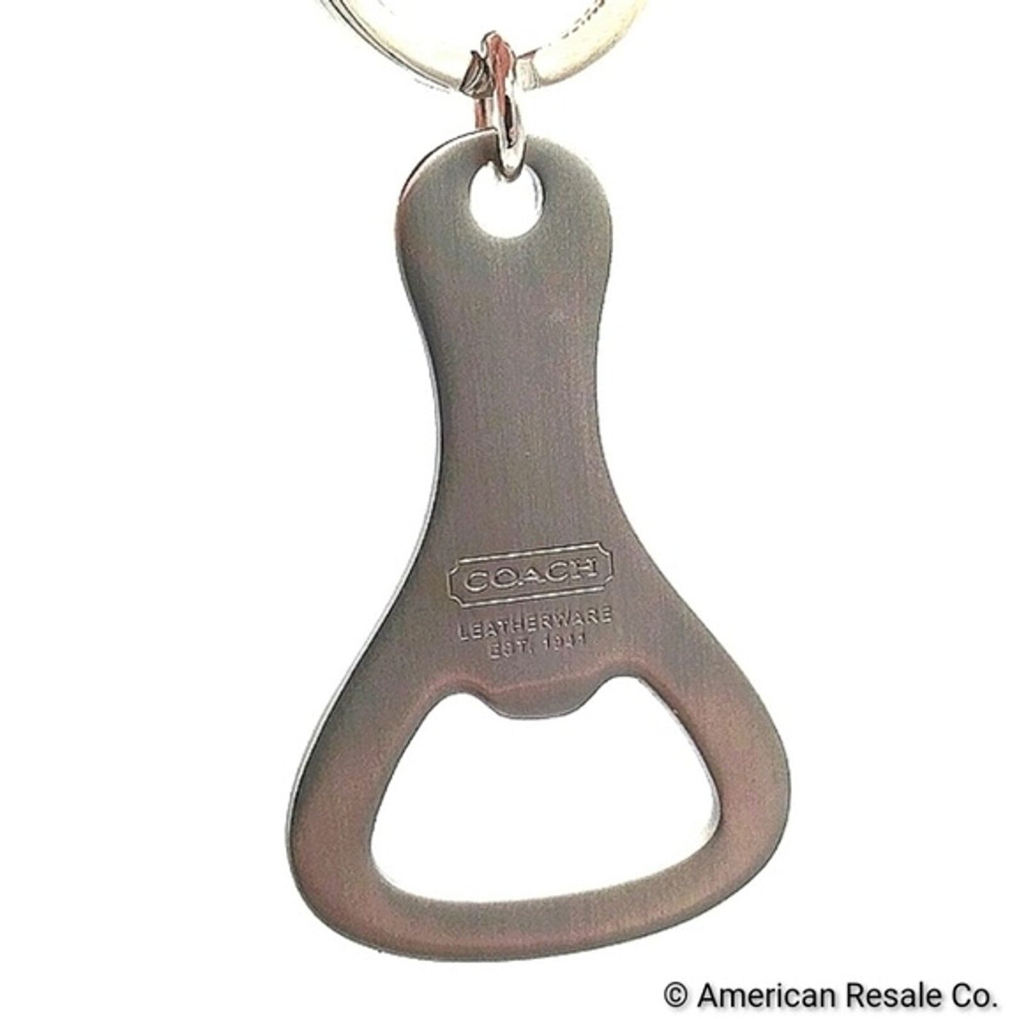 Vintage COACH Brushed Nickel Real Bottle opener Keychain Key Fob Purse Charm