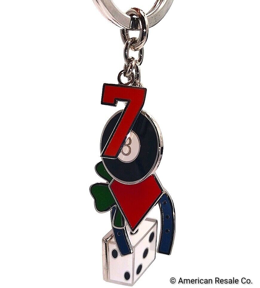 Rare Vintage COACH Lucky Charms Vegas Enamel Keychain Fob Multi Charm-Unisex