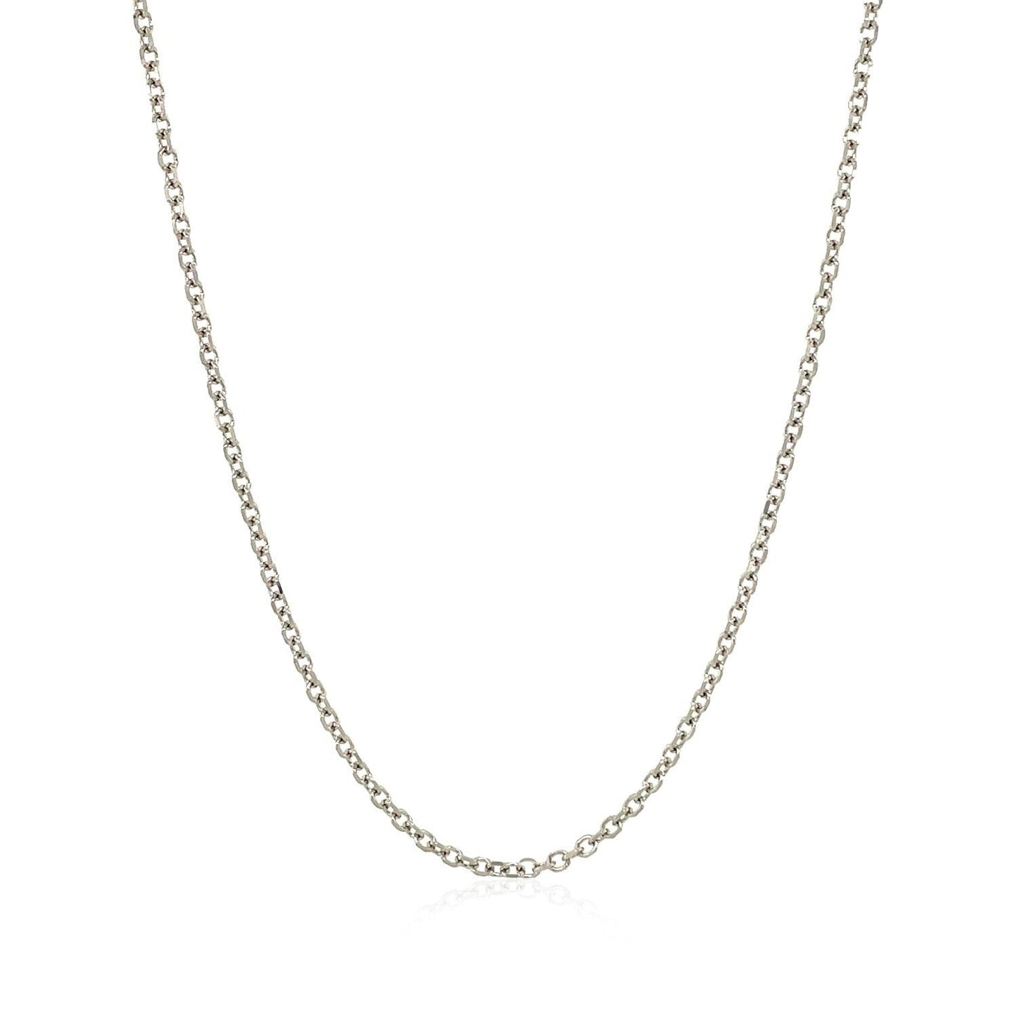 14k White Gold Diamond Cut Cable Link Chain 1.5mm