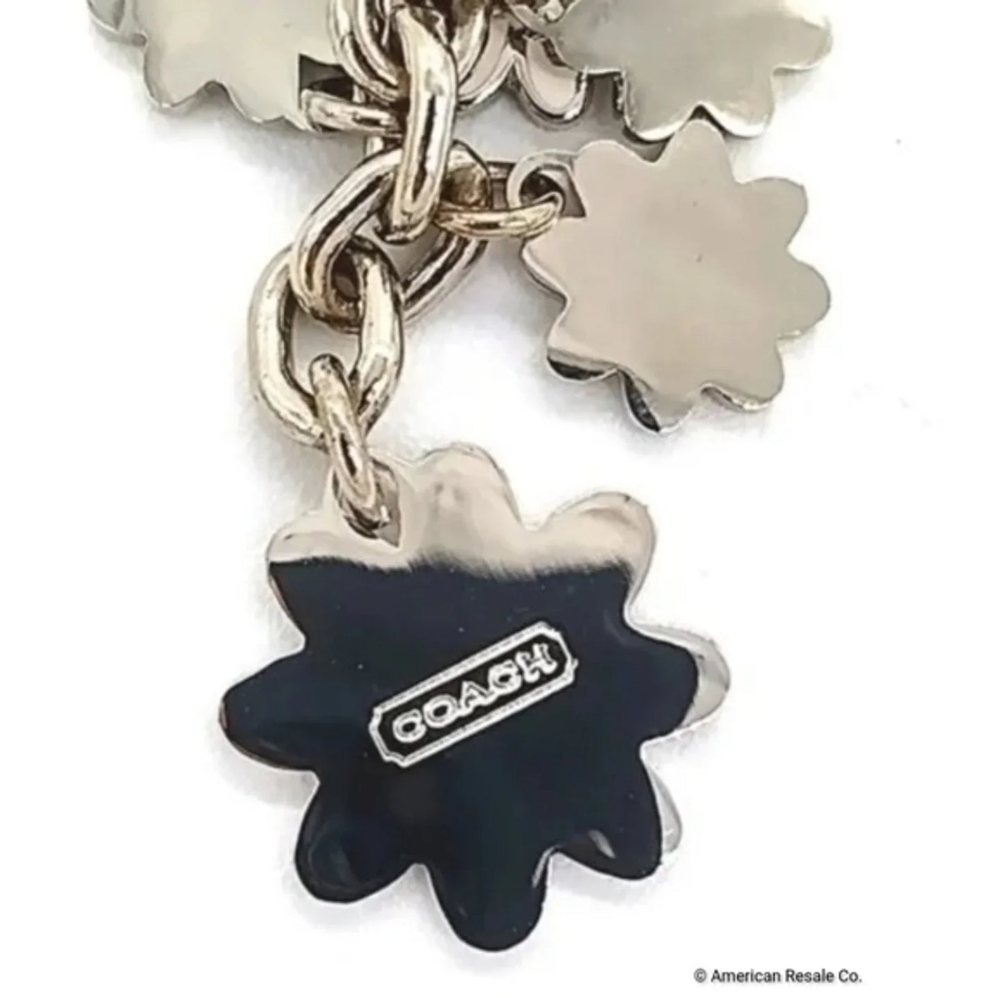 JUST IN! Vintage COACH Sky Blue Daisy Flowers Enamel Purse Charm Keychain Fob