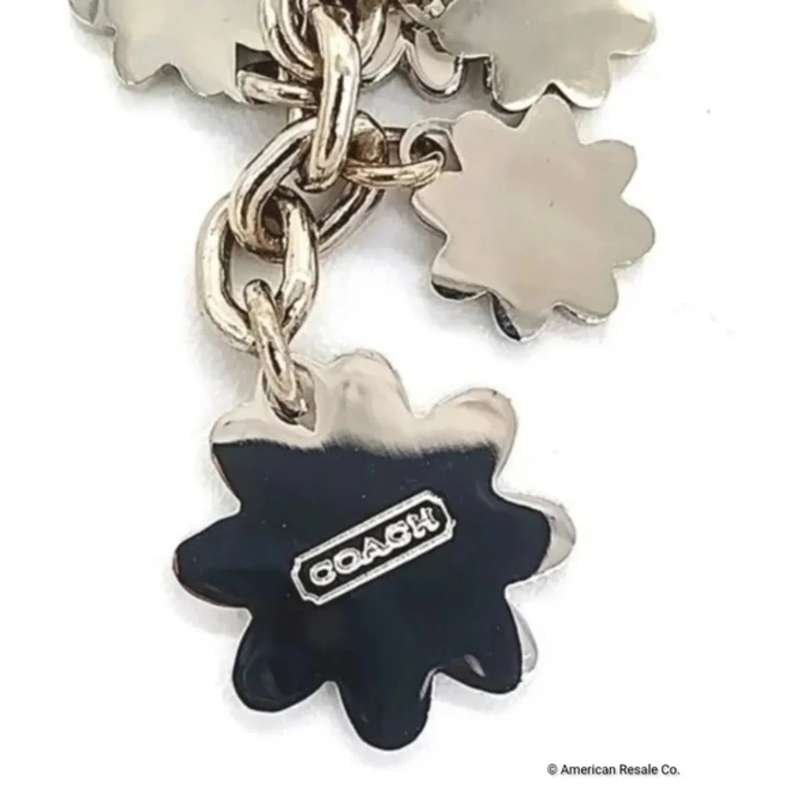 JUST IN! Vintage COACH Sky Blue Daisy Flowers Enamel Purse Charm Keychain Fob