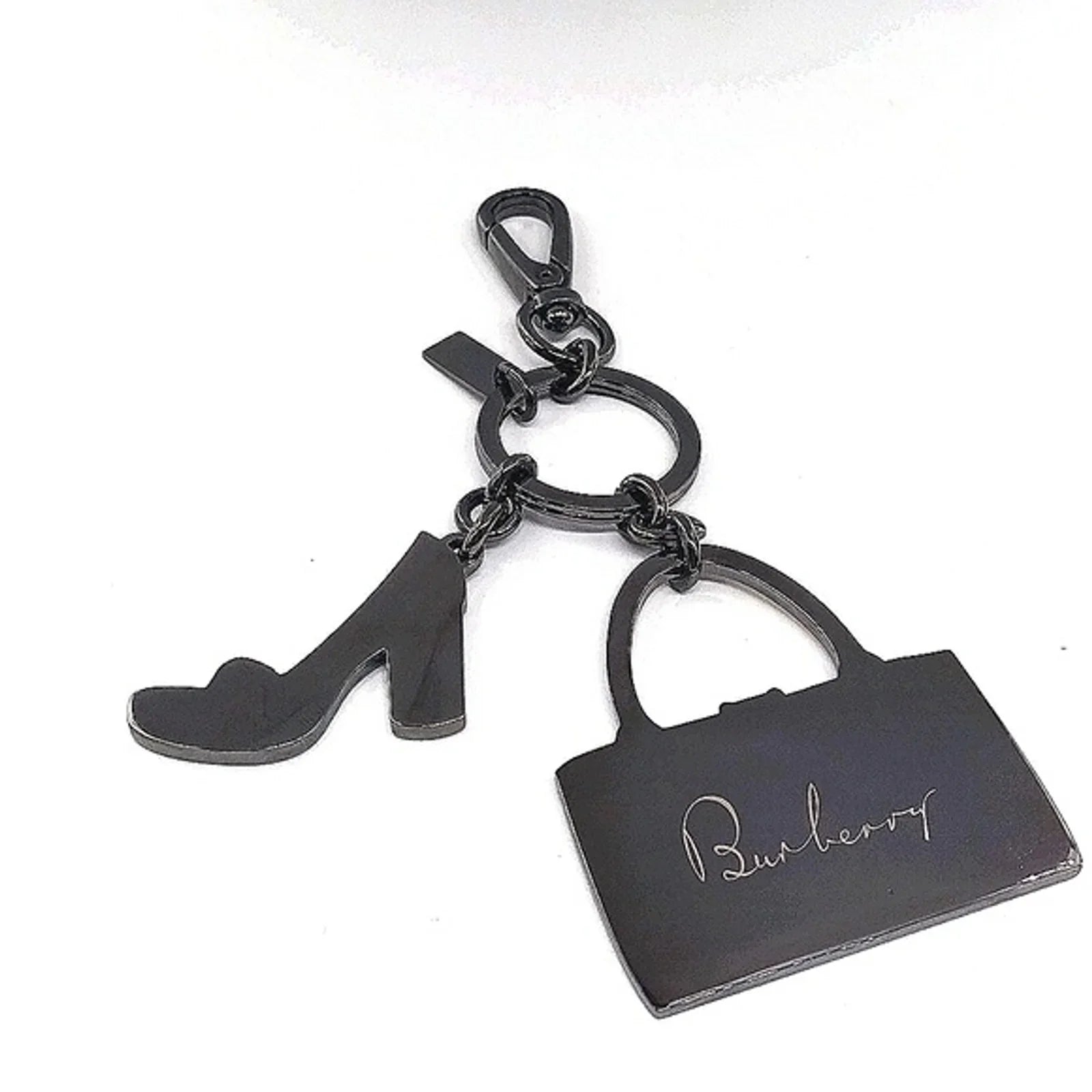 Vintage Burberry Plaid Purse and Heel Keychain FOB Tigger Snap Purse Charm