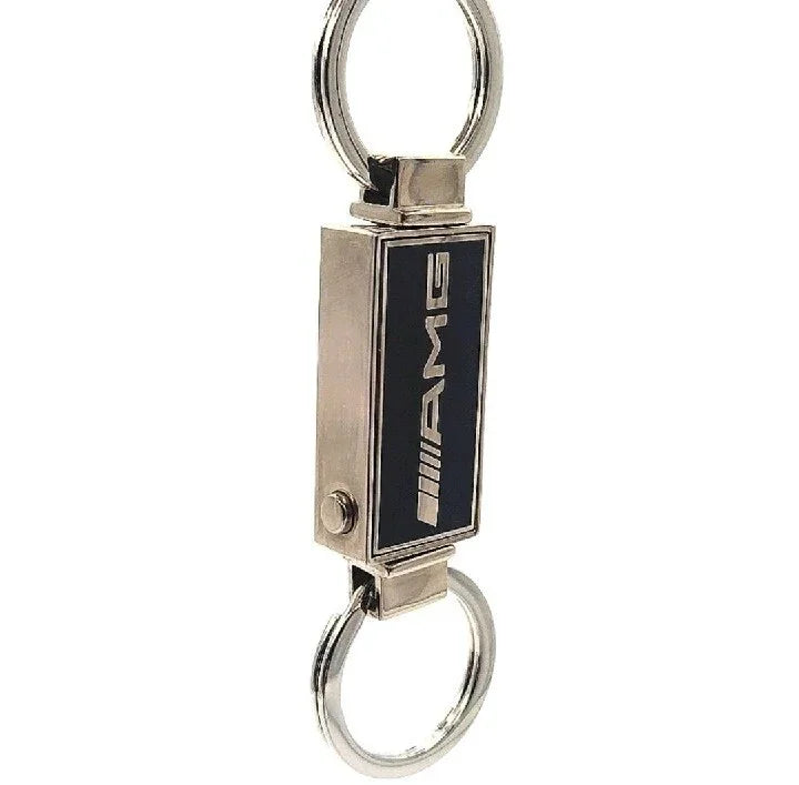 Black Mercedes Benz AMG Vintage Dual Keychain Fob Detachable for Valet-OEM-Rare.