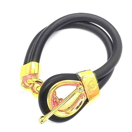 Alexander McQueen Double Layered Rubber Corded Bracelet