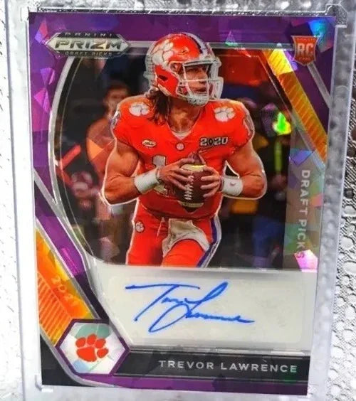 2021 Panini Prizm Draft Picks Trevor Lawrence RC Purple Ice Auto /99 