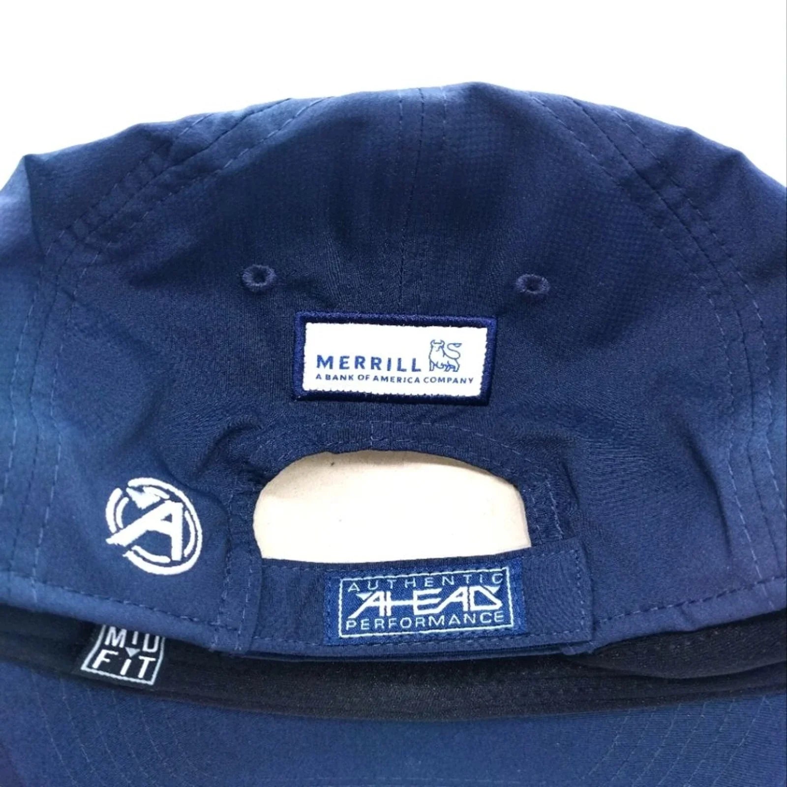 New Navy Blue Merrill Lynch Rare Golf Adjustable Midfit Hat by AHEAD