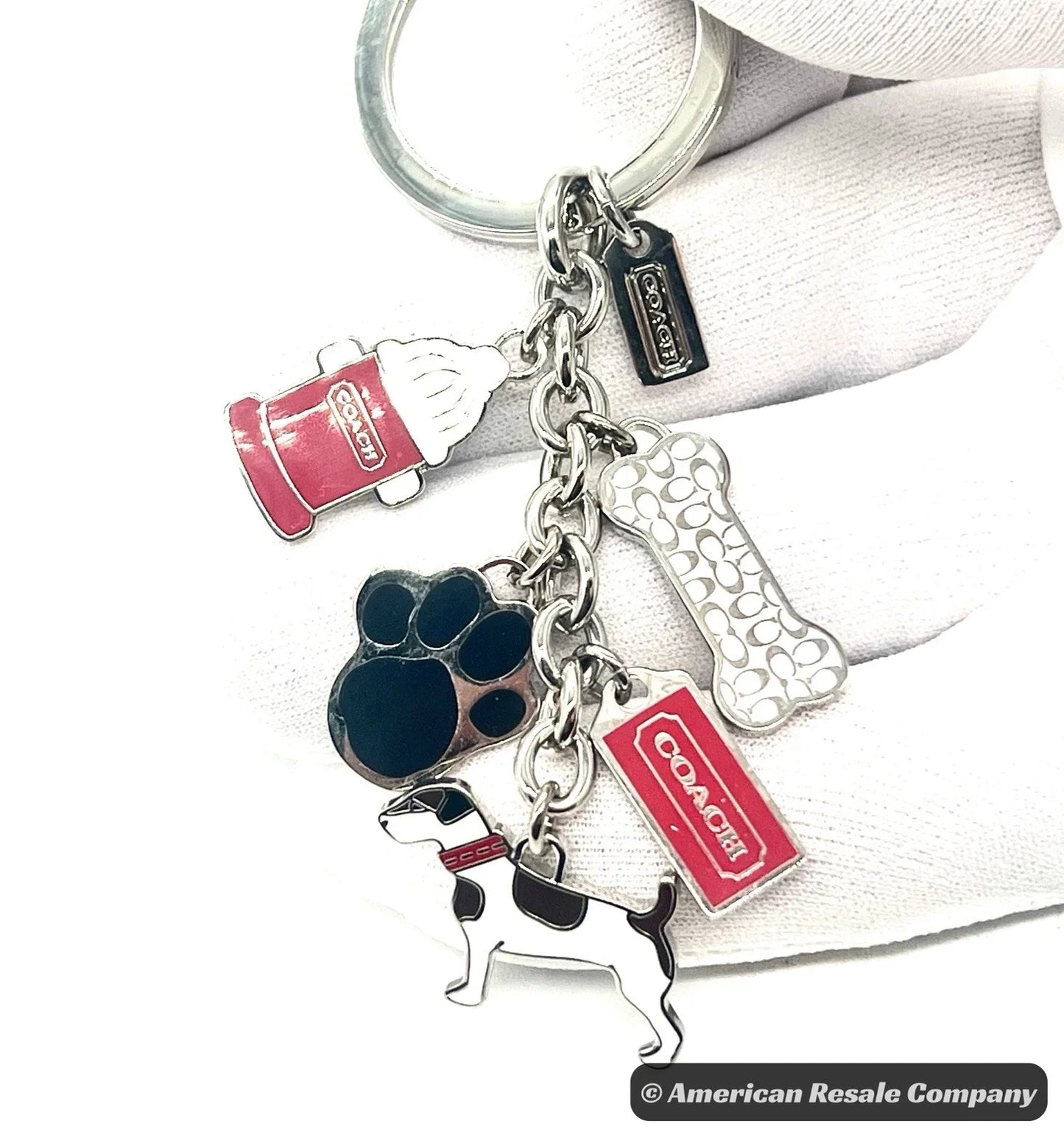 COACH Keychain Vintage Jack Russel Terrier Dog Multi Keychain Fob  #F92114 NWOT-Rare