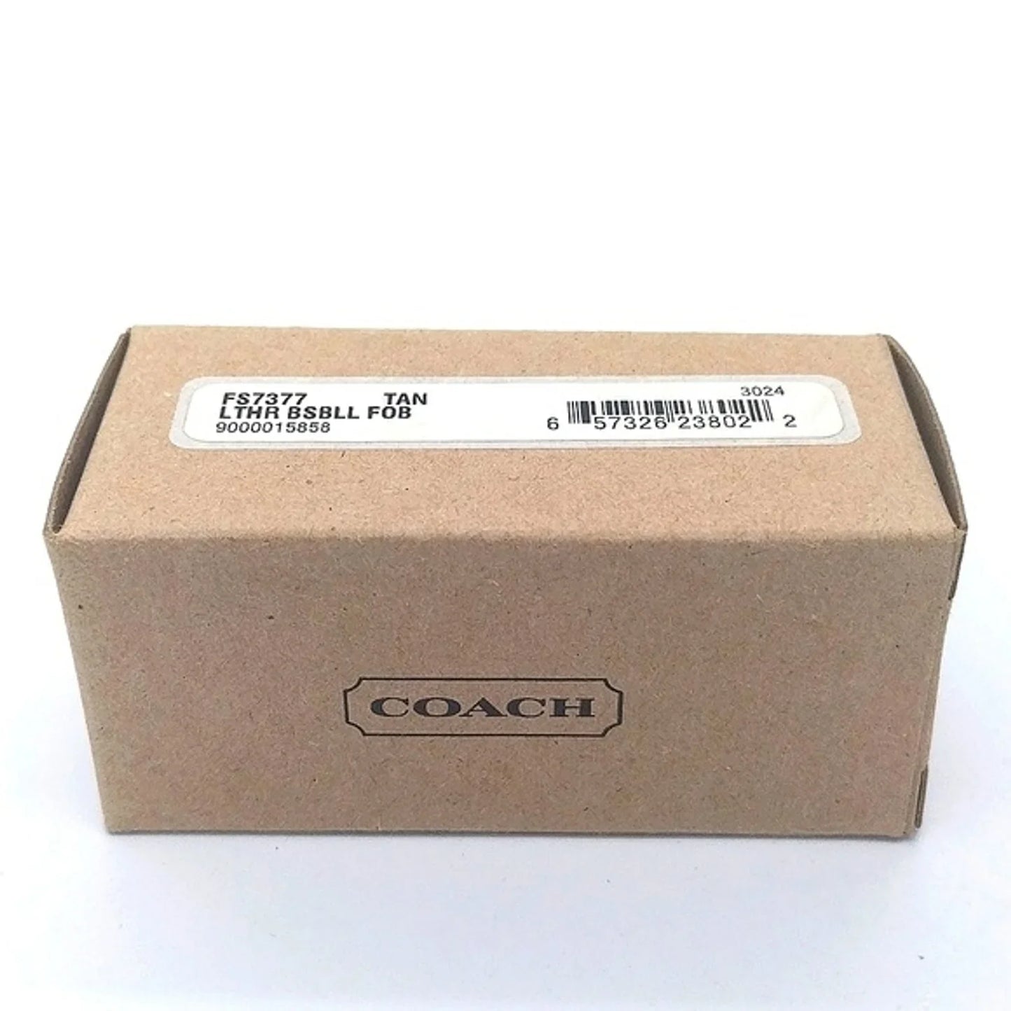 Rare COACH Baseball Keychain Fob Charm-Real Leather-New in Box/Booklet #FS7377