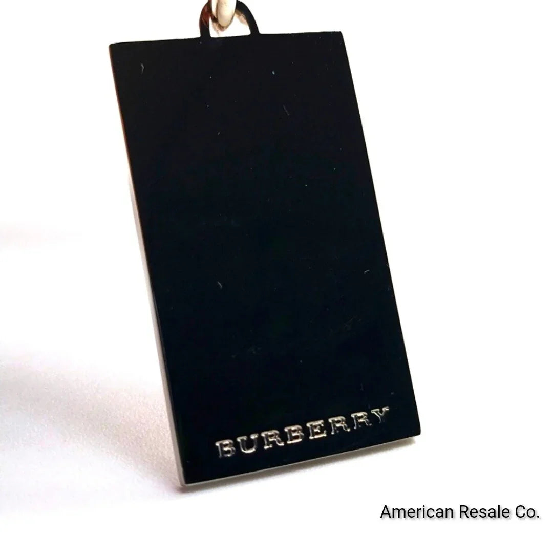 Vintage BURBERRY Nova Check Rectangle Keychain Purse Charm fob-men women unisex