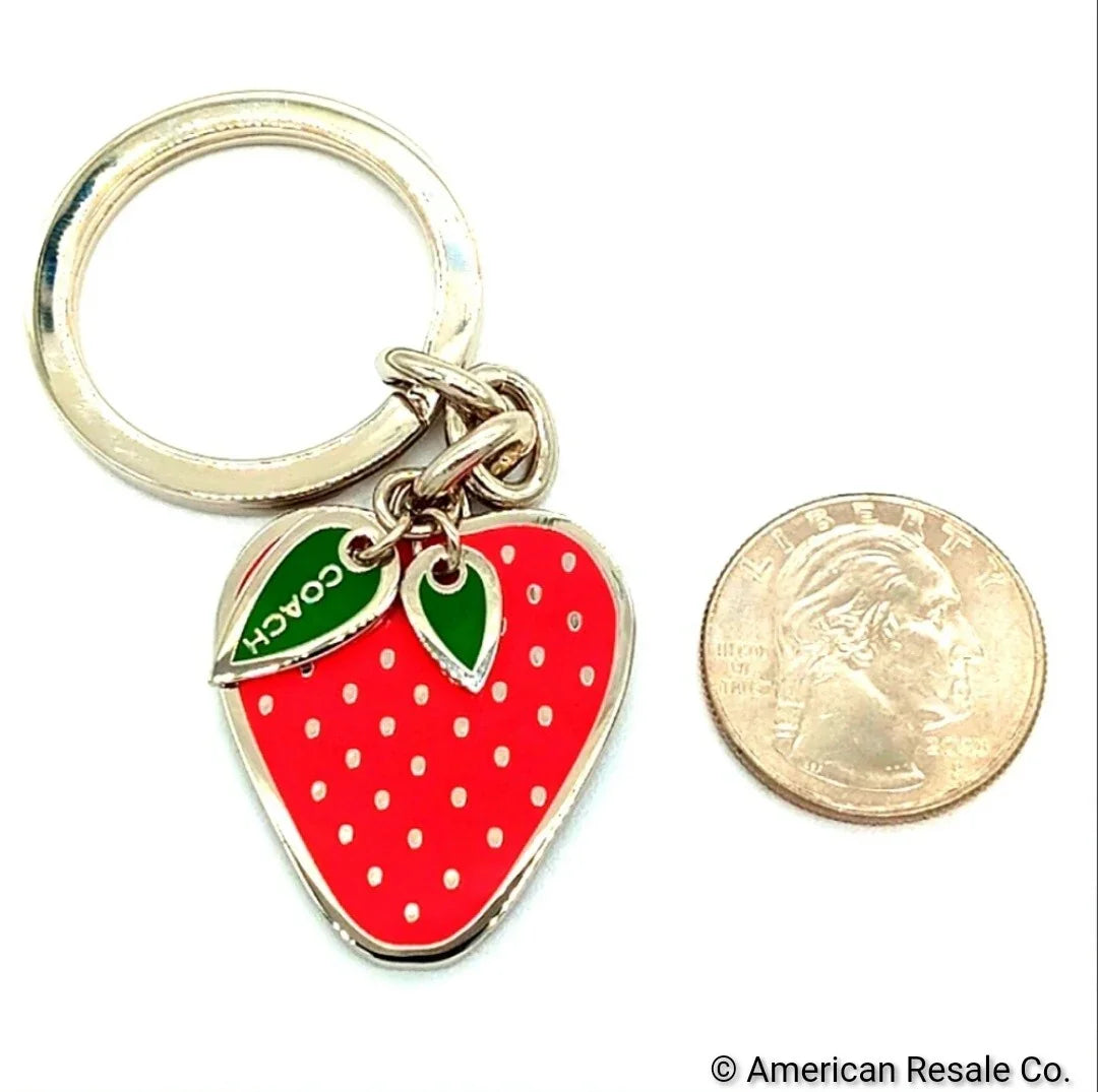 Vintage COACH Fresh Berries Strawberry Purse Charm KeyChain FOB #1631