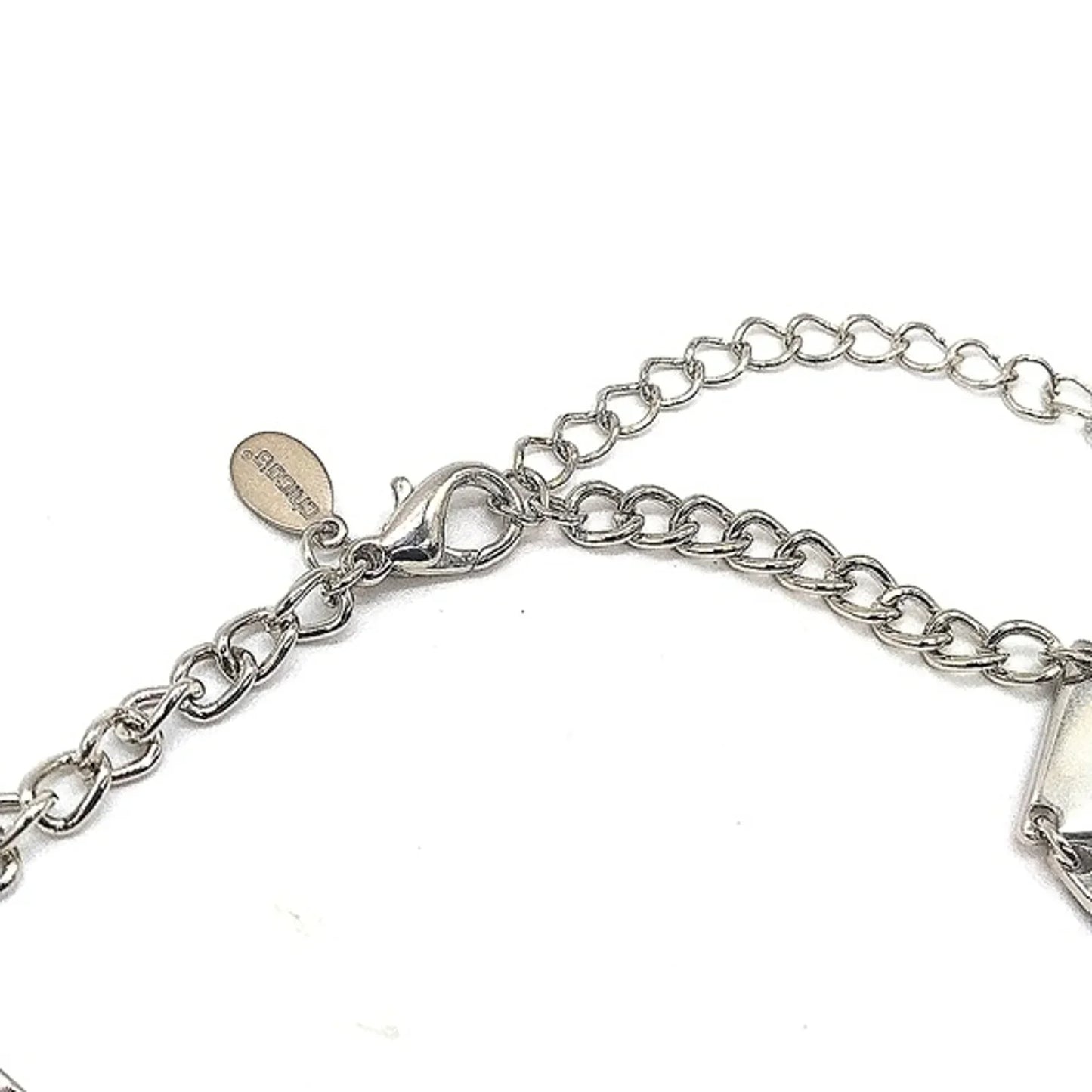 NEW CHICO'S Statement Collar Bib Necklace with extension in Reflective Silver