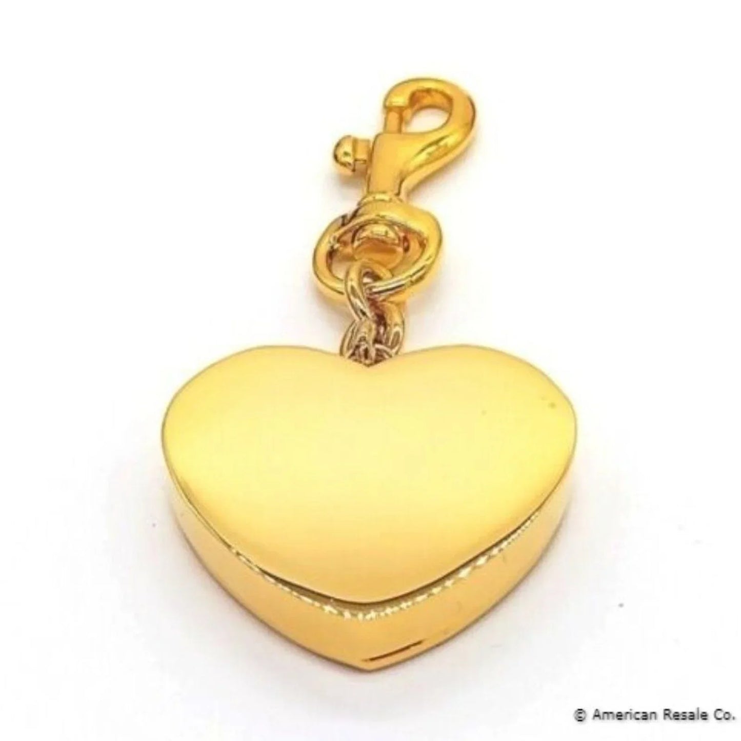 COACH Vintage Legacy Stripe Magnetic Heart Gold Locket Fob Keychain Poppy