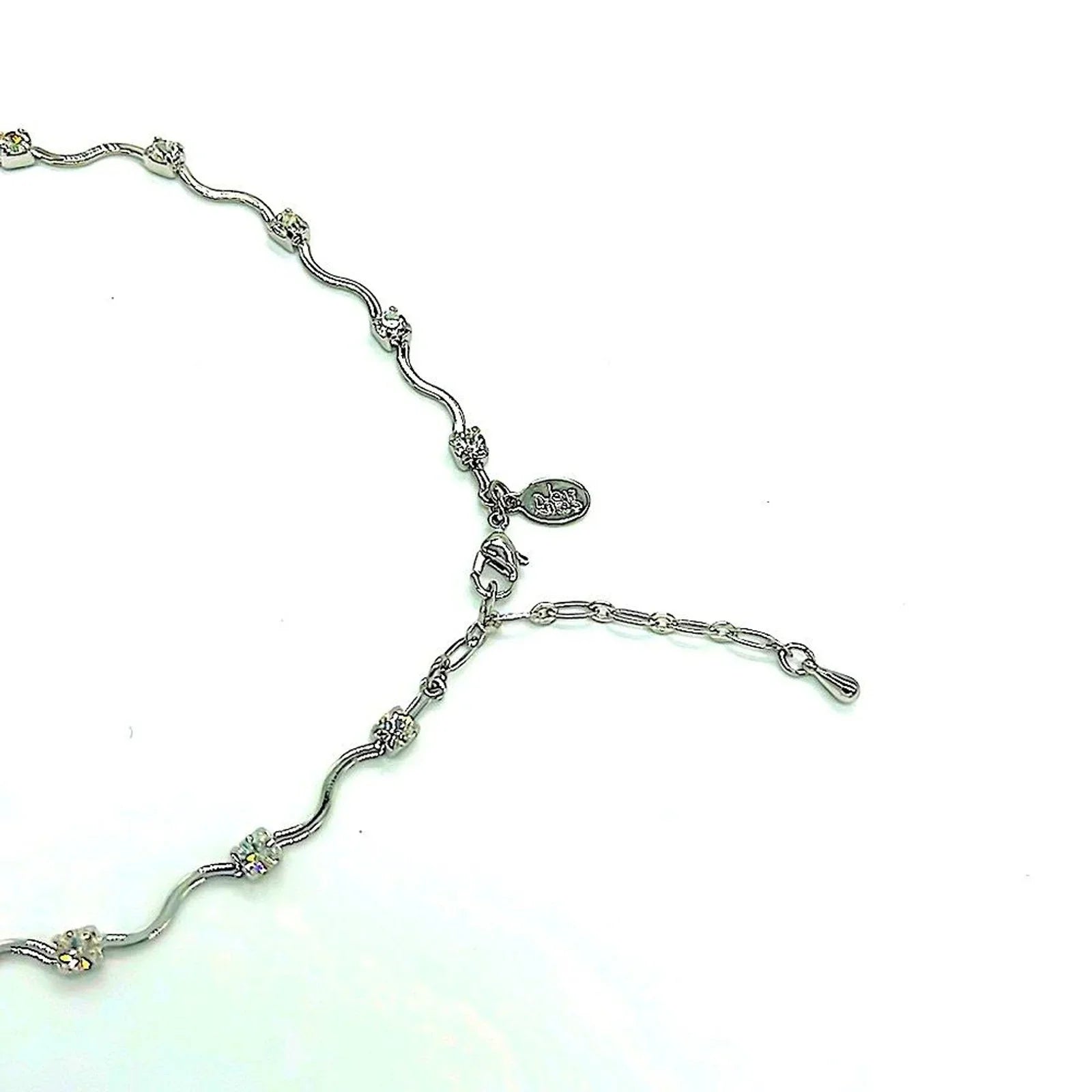 JOAN RIVERS 18” Vintage Delicate Crystal Silver Statement Collar Necklace-NEW